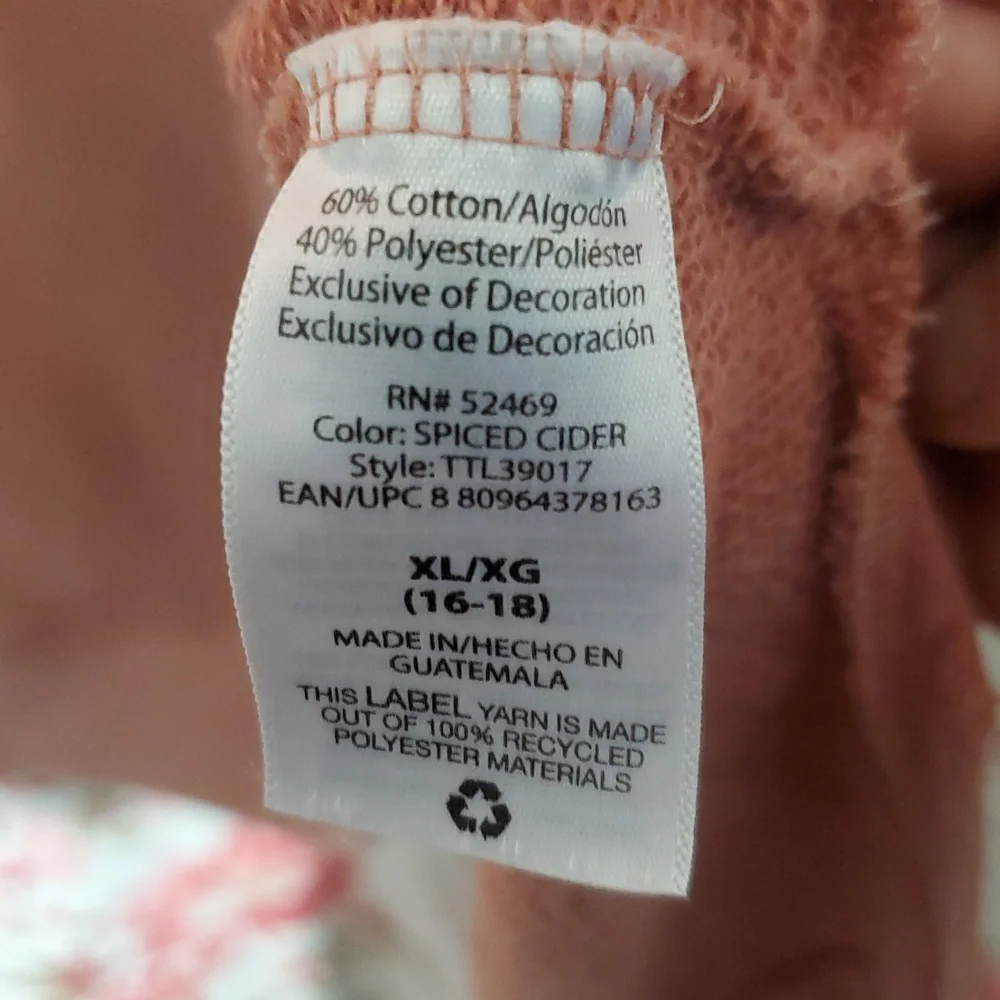 Time and Tru Rust Faded Sweater XL 16 18 - Picture 3 of 5